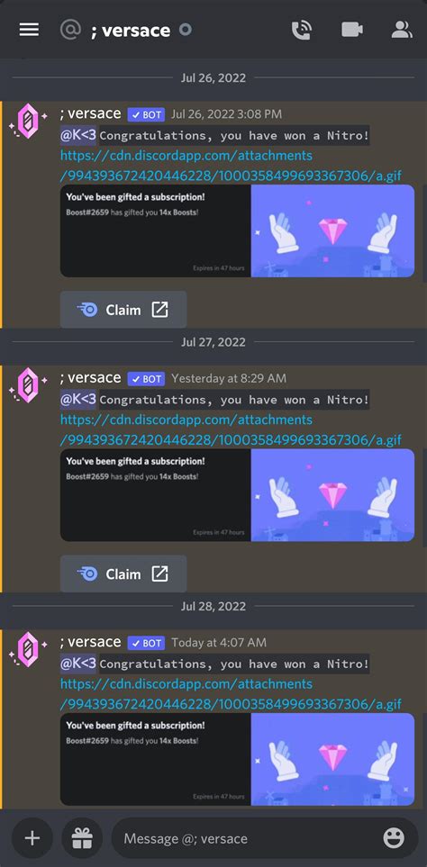 Weird Versace bot nitro spam : r/discordapp 